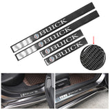 Brand New 4PCS Universal Buick Real Carbon Fiber Black Car Door Scuff Sill Cover Panel Step Protector