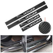 Load image into Gallery viewer, Brand New 4PCS Universal Jaguar Real Carbon Fiber Black Car Door Scuff Sill Cover Panel Step Protector