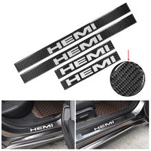Load image into Gallery viewer, Brand New 4PCS Universal HEMI Real Carbon Fiber Black Car Door Scuff Sill Cover Panel Step Protector