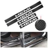 Brand New 4PCS Universal HEMI Real Carbon Fiber Black Car Door Scuff Sill Cover Panel Step Protector
