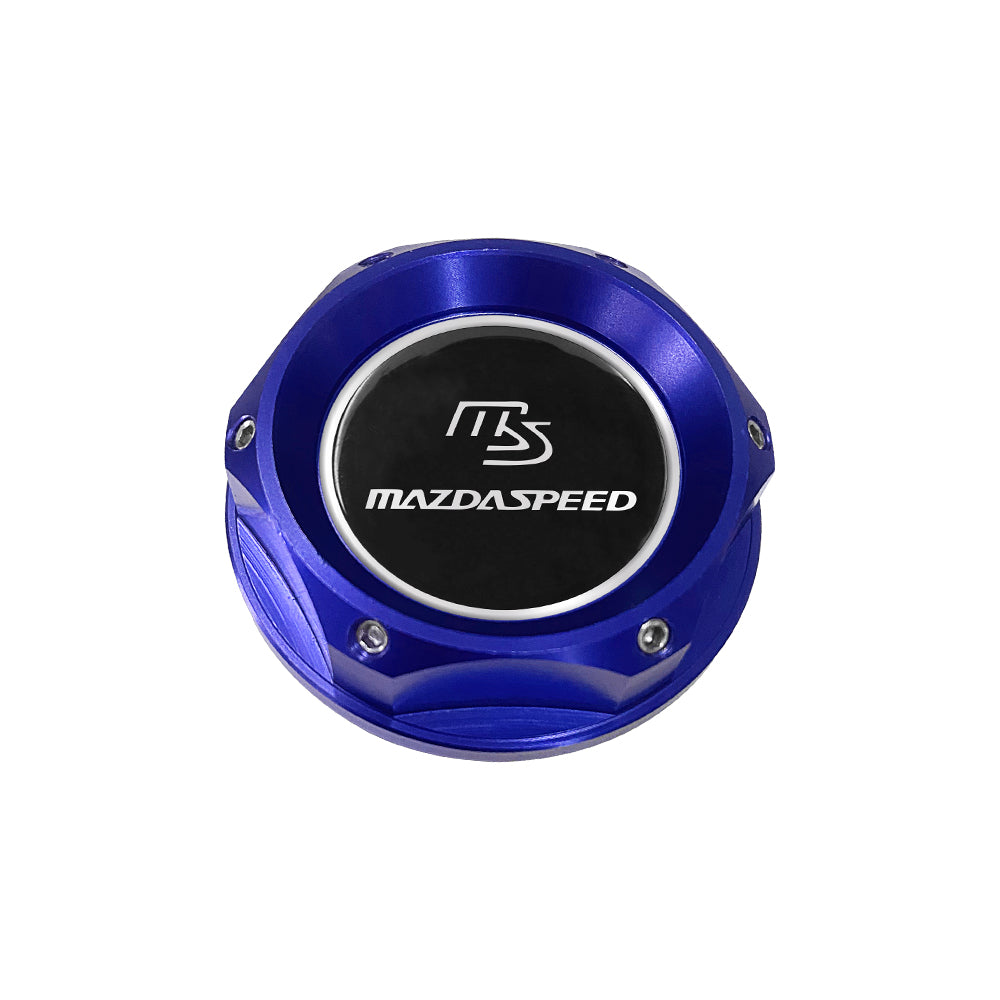 Brand New JDM Mazdaspeed Blue Aluminum Engine Oil Fuel Filler Cap Billet For Mazda