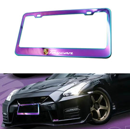 Brand New 1PCS UNIVERSAL PORSCHE TAYCAN Neo Chrome Stainless Steel License Plate Frame