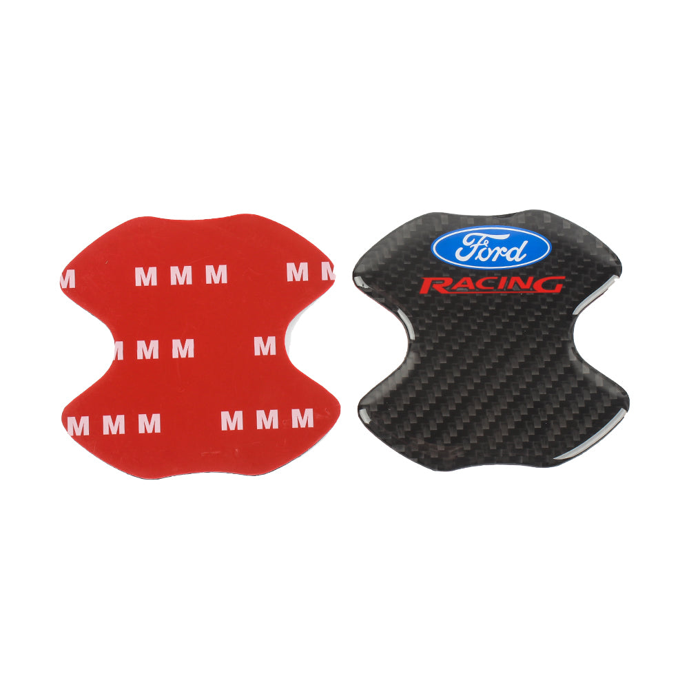 BRAND NEW UNIVERSAL 2PCS FORD RACING REAL CARBON FIBER ANTI-SCRATCH DOOR HANDLE PROTECTOR