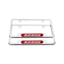 Load image into Gallery viewer, Brand New Universal 2PCS MUGEN Chrome Metal License Plate Frame