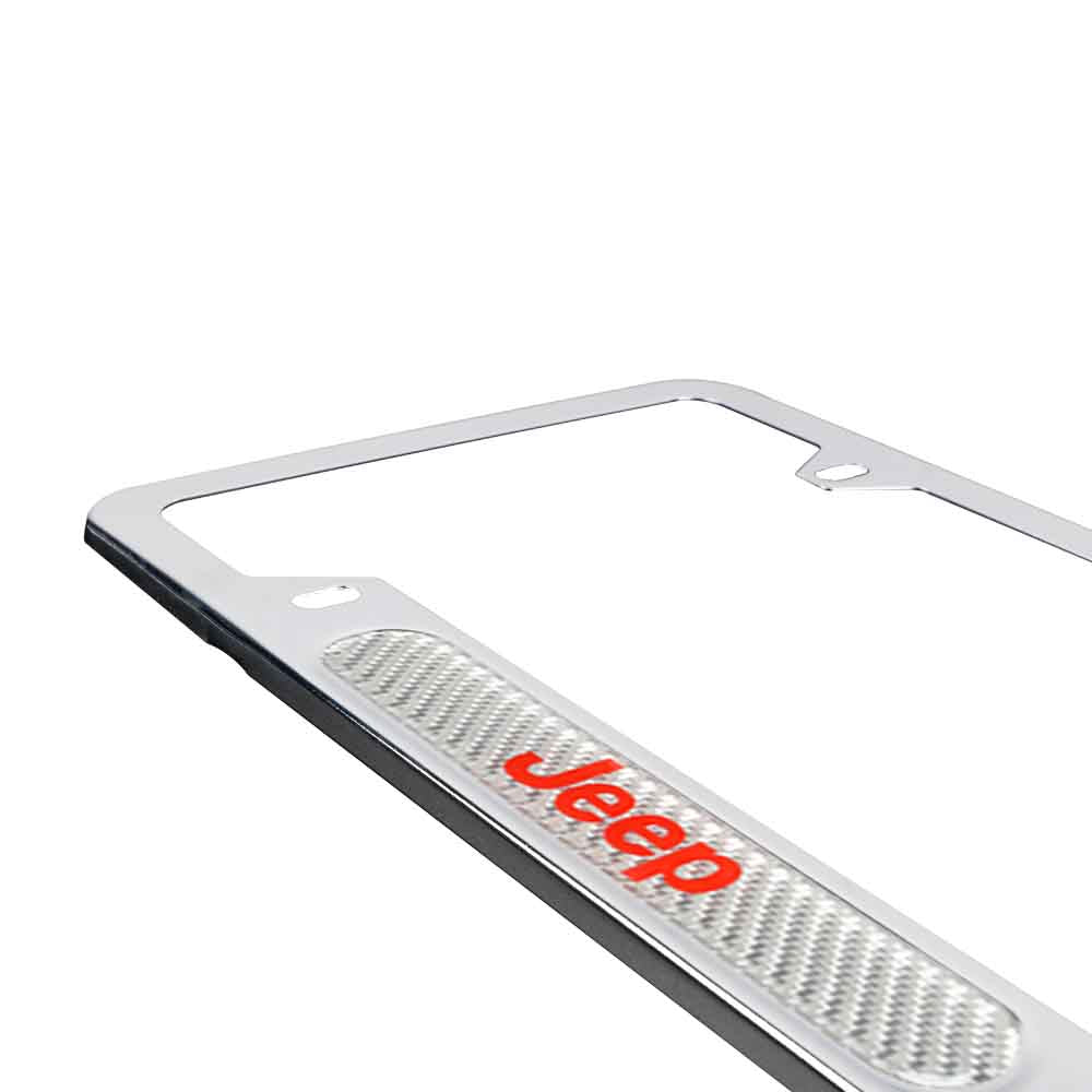 Brand New Universal 2PCS JEEP Chrome Metal License Plate Frame