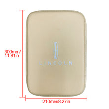 Load image into Gallery viewer, BRAND NEW UNIVERSAL LINCOLN BEIGE Car Center Console Armrest Cushion Mat Pad Cover Embroidery