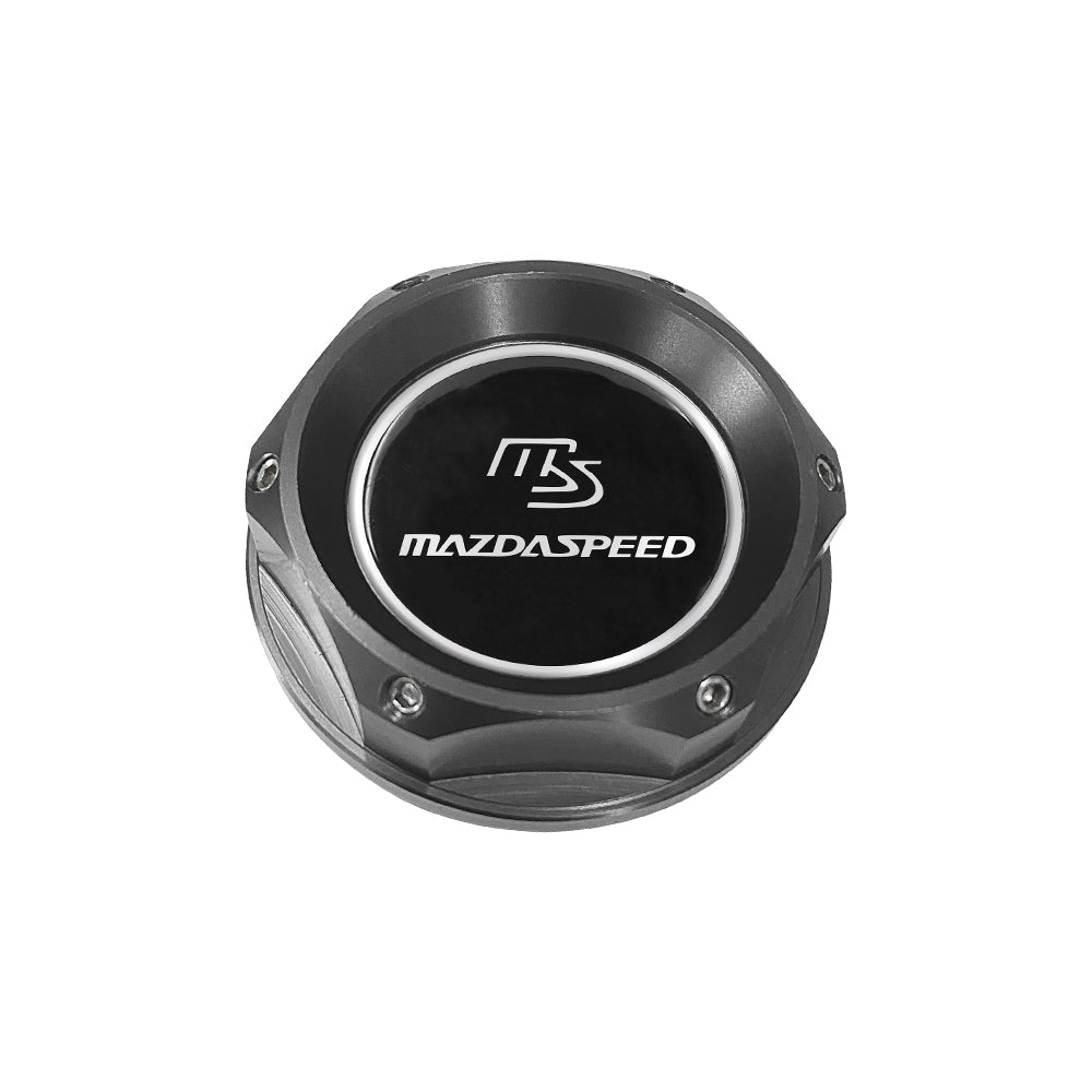 Brand New JDM Mazdaspeed Gunmetal Aluminum Engine Oil Fuel Filler Cap Billet For Mazda