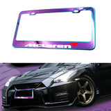 Brand New 1PCS UNIVERSAL MCLAREN Neo Chrome Stainless Steel License Plate Frame