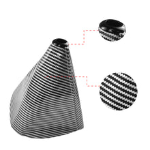 Load image into Gallery viewer, Brand New Universal GR SPORT Carbon Fiber Silver Leather PVC Style Black Stitch Leather Gear Manual Shifter Shift Knob Boot