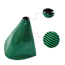 Load image into Gallery viewer, Brand New Universal GR SPORT Carbon Fiber Green Leather PVC Style Black Stitch Leather Gear Manual Shifter Shift Knob Boot
