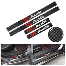 Load image into Gallery viewer, Brand New 4PCS Universal Audi Real Carbon Fiber Black Car Door Scuff Sill Cover Panel Step Protector