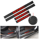 Brand New 4PCS Universal GMC Real Carbon Fiber Black Car Door Scuff Sill Cover Panel Step Protector