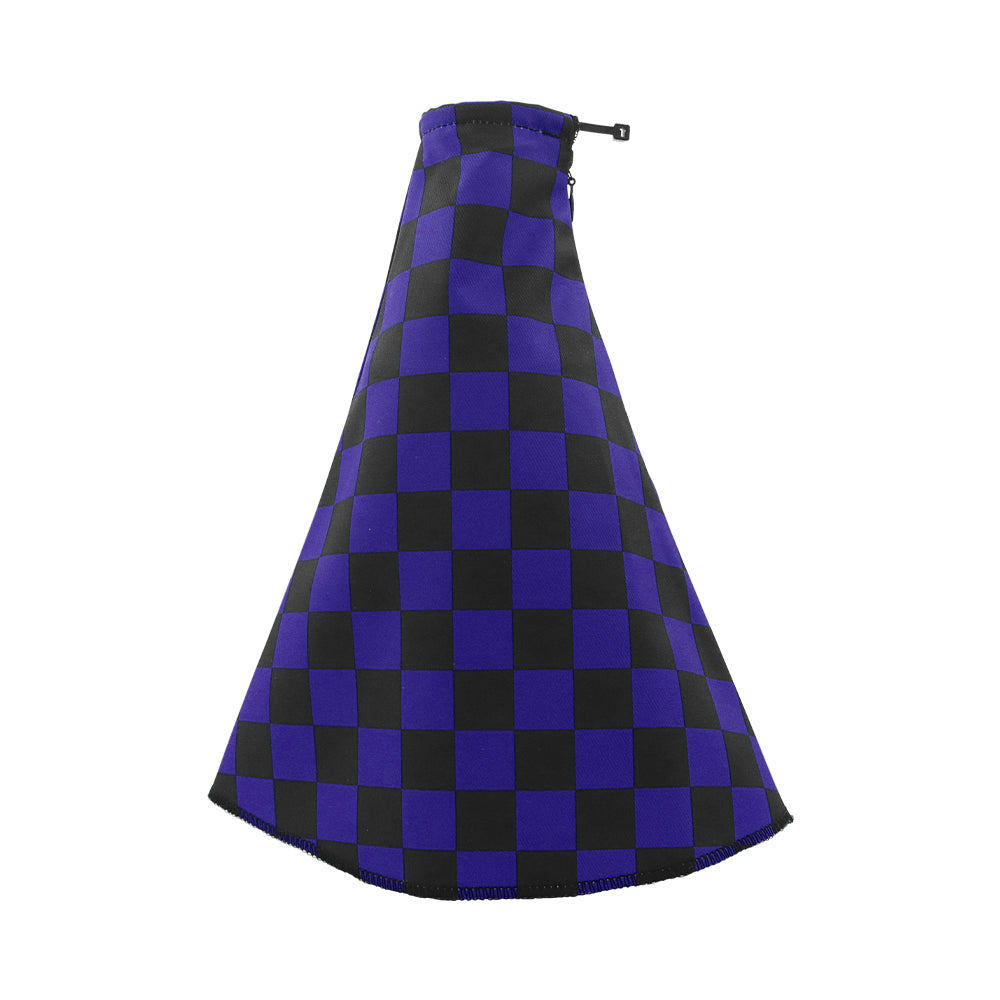 Brand New Universal Checkered Blue Black Stitch Fabric Gear Manual Shifter Shift Knob Boot