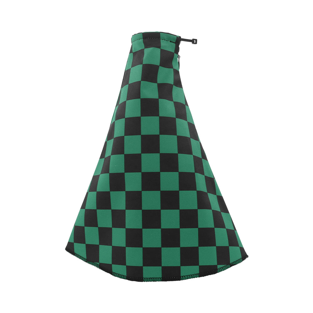 Brand New Universal Checkered Green Black Stitch Fabric Gear Manual Shifter Shift Knob Boot