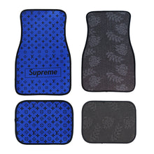 Load image into Gallery viewer, Brand New 4PCS UNIVERSAL SUPREME BLUE Racing Fabric Car Floor Mats Interior Carpets