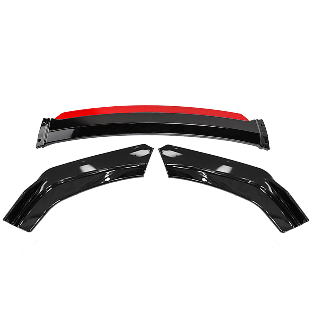 BRAND NEW 4PCS Universal Front Bumper Lip Spoiler Splitter Protector Glossy Black/Red