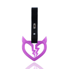 Load image into Gallery viewer, Brand New Devil Demon Broken Heart Purple Glow In The Dark JDM TSURIKAWA Ring Subway Train Bus Handle Strap Charm Drift