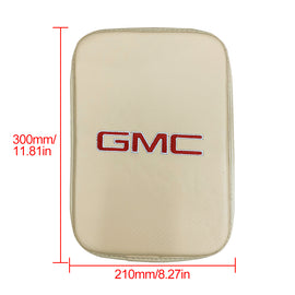 BRAND NEW UNIVERSAL GMC BEIGE Car Center Console Armrest Cushion Mat Pad Cover Embroidery