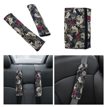 Load image into Gallery viewer, Brand New Universal 2PCS SAKURA Black Fish Fabric Soft Cotton Seat Belt Cover Shoulder Pads