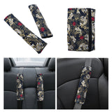 Brand New Universal 2PCS SAKURA Black Fish Fabric Soft Cotton Seat Belt Cover Shoulder Pads