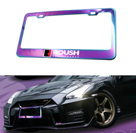 Brand New 1PCS UNIVERSAL ROUSH PERFORMANCE Neo Chrome Stainless Steel License Plate Frame