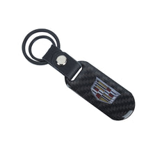 Load image into Gallery viewer, Brand New Universal 100% Real Carbon Fiber Keychain Key Ring For Cadillac