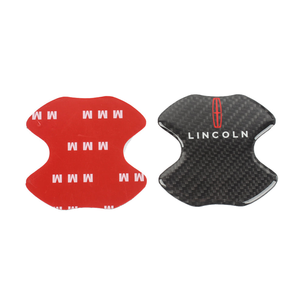 BRAND NEW UNIVERSAL 2PCS LINCOLN REAL CARBON FIBER ANTI-SCRATCH DOOR HANDLE PROTECTOR