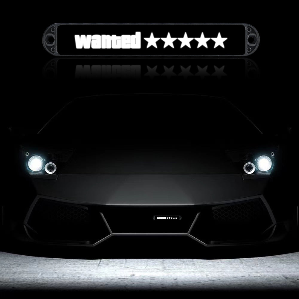 BRAND NEW 1PCS 5 STAR WANTED NEW LED LIGHT CAR FRONT GRILLE BADGE ILLUMINATED DECAL STICKER