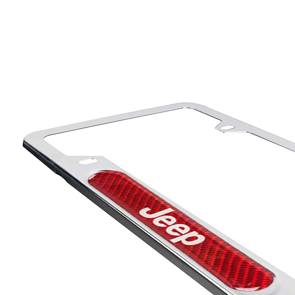 Brand New Universal 2PCS JEEP Chrome Metal License Plate Frame