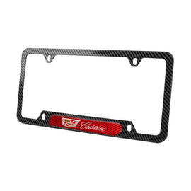 Brand New Universal 1PCS Cadillac Carbon Fiber Look Metal License Plate Frame