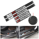 Brand New 4PCS Universal Mazda Real Carbon Fiber Black Car Door Scuff Sill Cover Panel Step Protector
