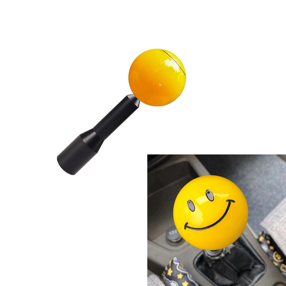 Brand New Universal JDM SMILE FACE Yellow Ball Manual Gear Stick Shift Knob M8 M10 M12 & Black Shifter Extender Extension