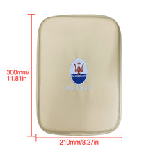 Load image into Gallery viewer, BRAND NEW UNIVERSAL MASERATI BEIGE Car Center Console Armrest Cushion Mat Pad Cover Embroidery