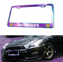 Load image into Gallery viewer, Brand New 1PCS UNIVERSAL FERRARI Neo Chrome Stainless Steel License Plate Frame
