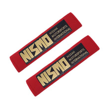 Load image into Gallery viewer, Brand New 2PCS JDM Nissan Nismo Red Racing Logo Embroidery Seat Belt Cover Shoulder Pads New