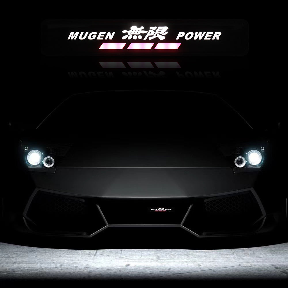 BRAND NEW 1PCS MUGEN LED LIGHT CAR FRONT GRILLE BADGE ILLUMINATED DECAL STICKER