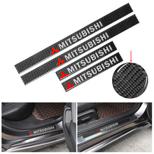 Load image into Gallery viewer, Brand New 4PCS Universal Mitsubishi Real Carbon Fiber Black Car Door Scuff Sill Cover Panel Step Protector