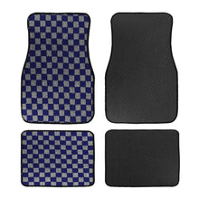 Load image into Gallery viewer, Brand New 4PCS UNIVERSAL CHECKERED GREY Racing Fabric Car Floor Mats Interior Carpets