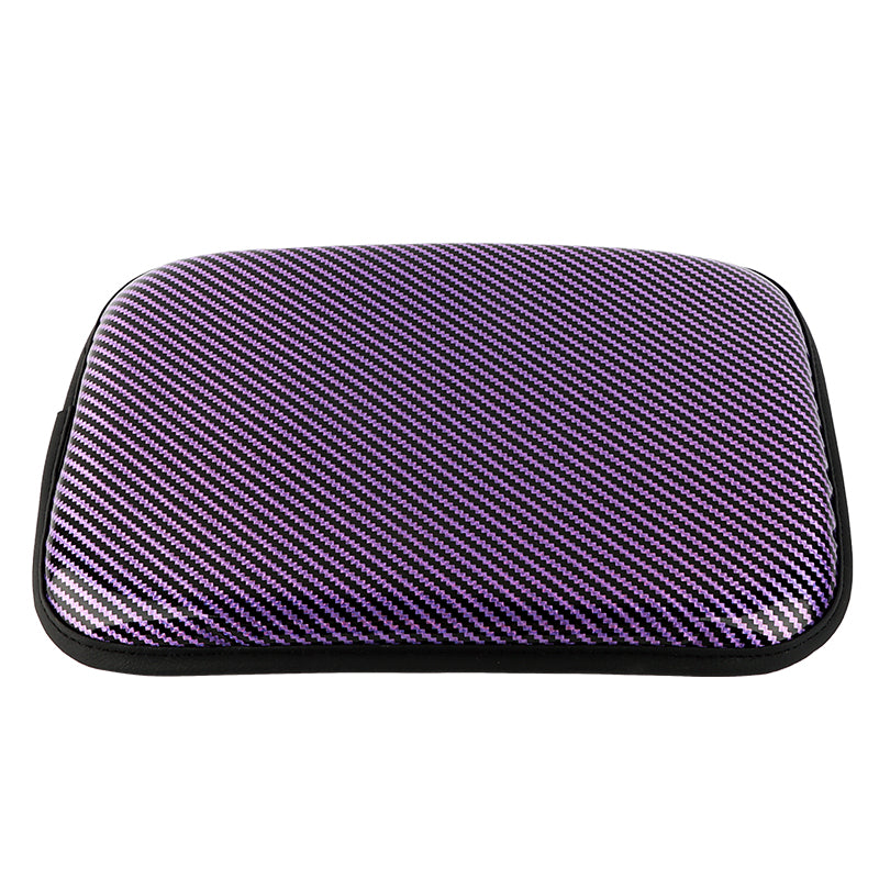 BRAND NEW UNIVERSAL CARBON FIBER PURPLE Car Center Console Armrest Cushion Mat Pad Cover