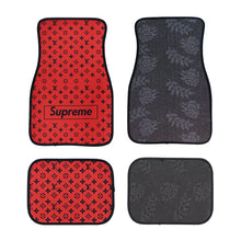 Load image into Gallery viewer, Brand New 4PCS UNIVERSAL SUPREME RED Racing Fabric Car Floor Mats Interior Carpets