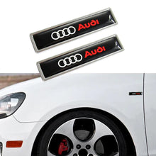 Load image into Gallery viewer, BRAND NEW 2PCS AUDI BLACK LUXURY AUTO CAR BODY FENDER METAL EMBLEM BADGE STICKER DECAL