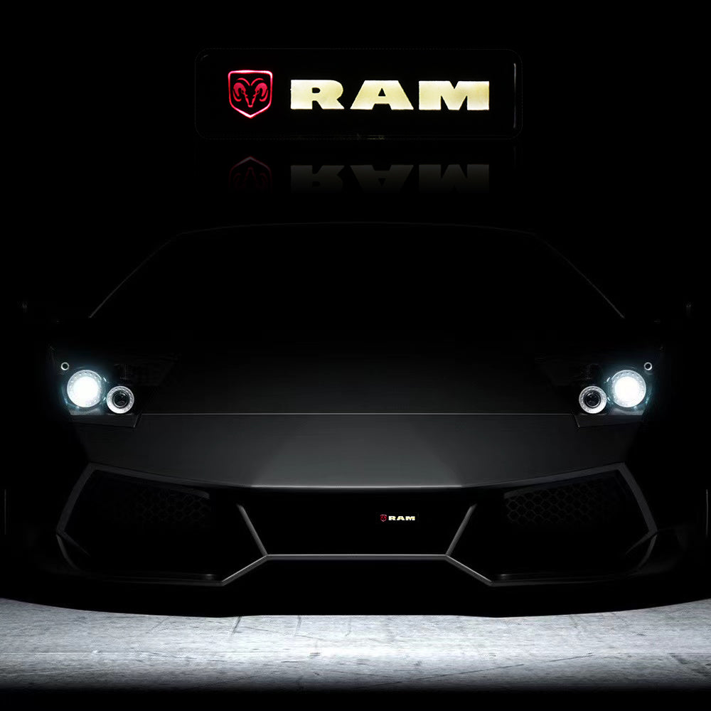 BRAND NEW 1PCS DODGE RAM NEW LED LIGHT CAR FRONT GRILLE BADGE ILLUMINATED DECAL STICKER