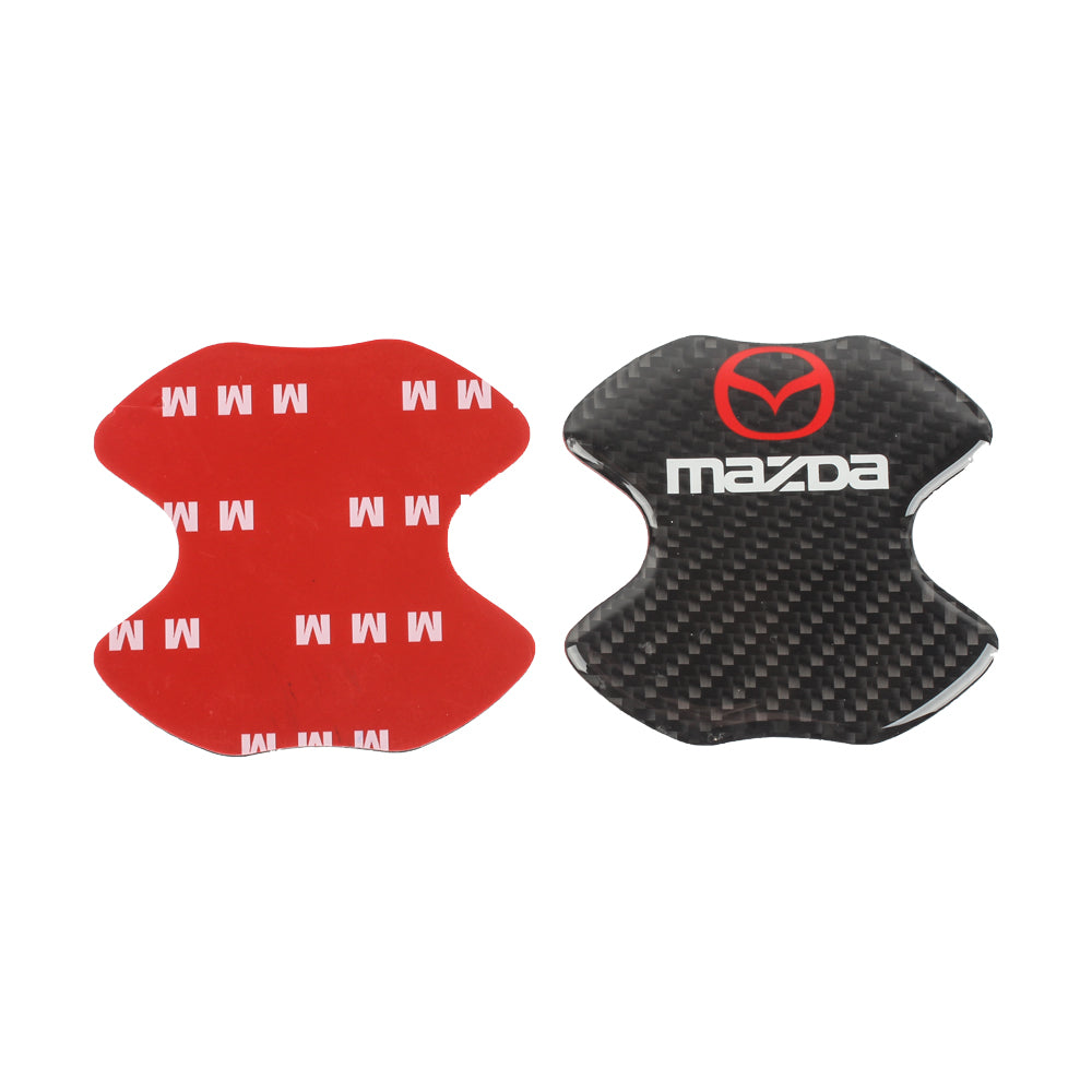 BRAND NEW UNIVERSAL 2PCS MAZDA REAL CARBON FIBER ANTI-SCRATCH DOOR HANDLE PROTECTOR