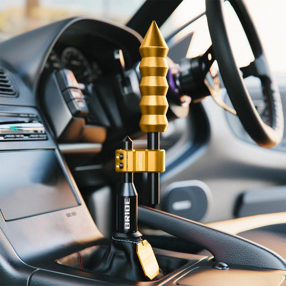 Brand New BRIDE H Type Car Shifter Knob Extension Adjustable Gear Black / Gold M18x1.50