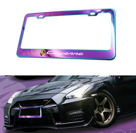 Brand New 1PCS UNIVERSAL PORSCHE CAYENNE Neo Chrome Stainless Steel License Plate Frame