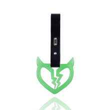 Load image into Gallery viewer, Brand New Devil Demon Broken Heart Green Glow In The Dark JDM TSURIKAWA Ring Subway Train Bus Handle Strap Charm Drift