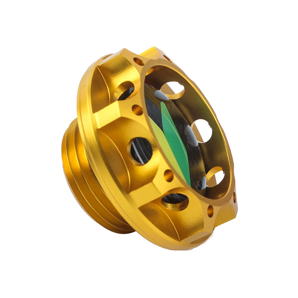 Brand New Toyota Jdm Beginner Leaf Real Carbon Fiber Sticker ALUMNIUM Gold Billet Engine Oil FILLER Cap
