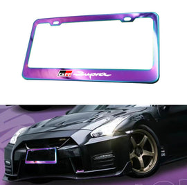 Brand New 1PCS UNIVERSAL TOYOTA GR SUPRA Neo Chrome Stainless Steel License Plate Frame