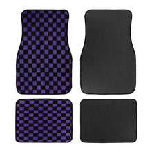 Load image into Gallery viewer, Brand New 4PCS UNIVERSAL CHECKERED Purple Racing Fabric Car Floor Mats Interior Carpets