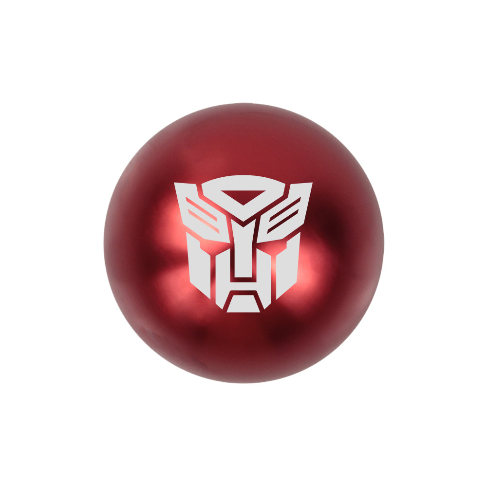 BRAND NEW UNIVERSAL JDM AUTOBOT TRANSFORMERS Aluminum Red Round Ball Manual Gear Stick Shift Knob M8 M10 M12